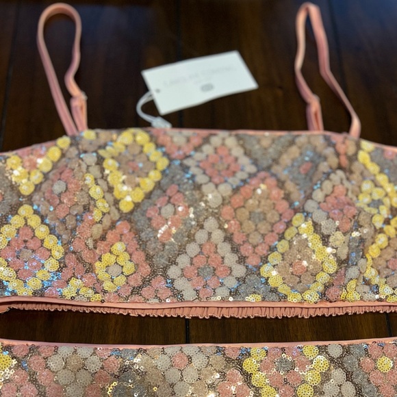 NEW🌸Caroline Constas 2 piece Sequin Mini Skirt & Crop Top Set - Picture 4 of 11